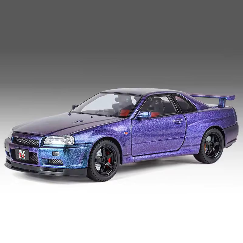 1:18 Skyline GT-R R34 Diecast Metal Model Car