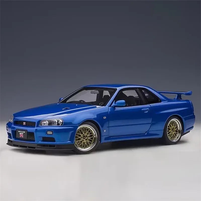 1:18 Skyline GT-R R34 Diecast Metal Model Car